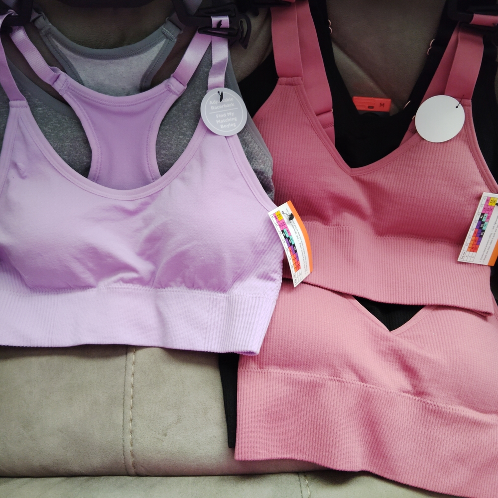 Women's Intimates Seamless Bralette Set - Pink and Purple